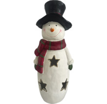 Bonhomme de neige décoratif avec chapeau et étoiles