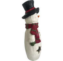 Figurine décorative de bonhomme de neige avec chapeau et écharpe