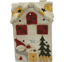 Maison à lumière décorative en céramique avec motifs de Noël