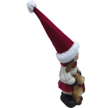 Figurine décorative fille avec bonnet de Père Noël et renne