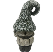 Figurine de jardin nain avec chapeau de feuilles et ceinture
