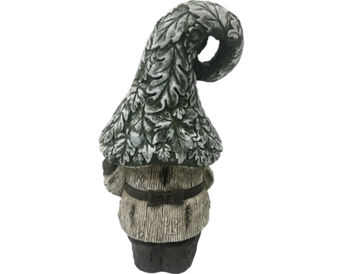 Figurine de jardin nain avec chapeau de feuilles et ceinture