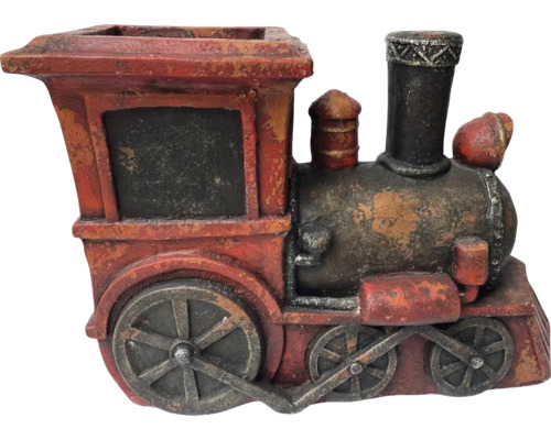 Dekorative Pflanzschale in Form einer Lokomotive