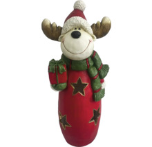 Weihnachtsdekoration Elch mit Geschenk und Sternen