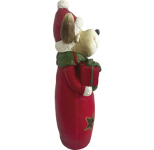 Dekorative Weihnachtshundfigur mit Geschenk