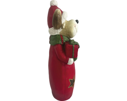 Dekorative Weihnachtshundfigur mit Geschenk