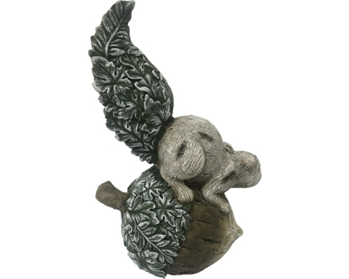 Figurine décorative d''écureuil en pierre artificielle assise sur un gland