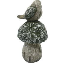 Figurine décorative de jardin: oiseau sur champignon
