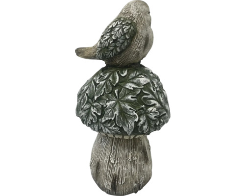 Figurine décorative de jardin: oiseau sur champignon
