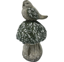 Décoration de jardin oiseau sur champignon