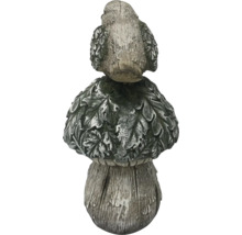 Figurine de jardin décorative en fonte de pierre en forme de champignon avec oiseau
