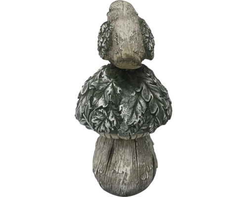 Figurine de jardin décorative en fonte de pierre en forme de champignon avec oiseau