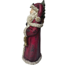 Figurine décorative Père Noël avec sapin de Noël et trompette