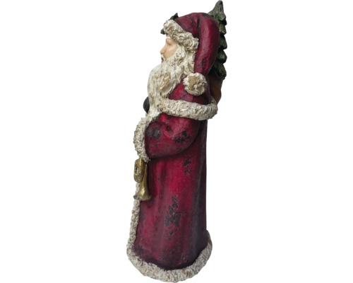 Figurine décorative Père Noël avec sapin de Noël et trompette