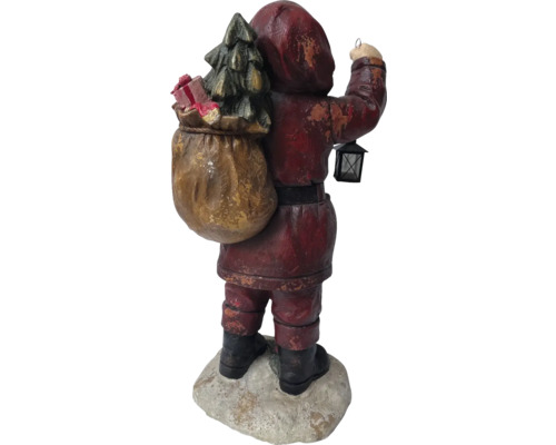 Figurine du Père Noël avec sapin et lanterne