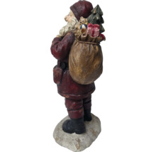 Figurine décorative de Père Noël avec sac de cadeaux et sapin de Noël