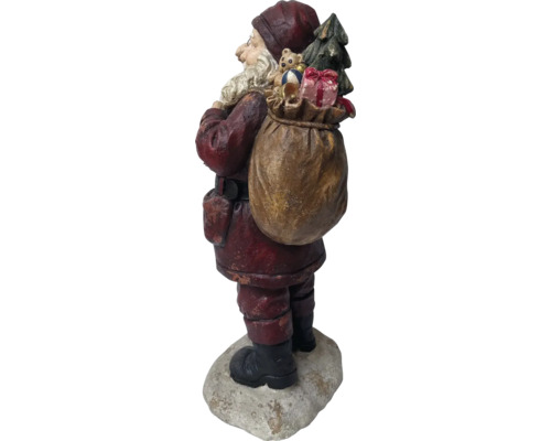 Figurine décorative de Père Noël avec sac de cadeaux et sapin de Noël