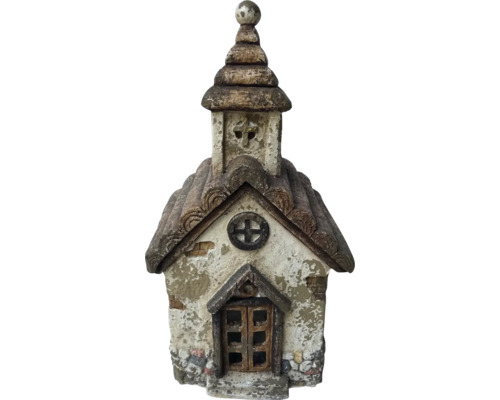 Décoration de Noël église maison 26x23x51 cm Figurine décorative de maison de jardin avec tour et détails