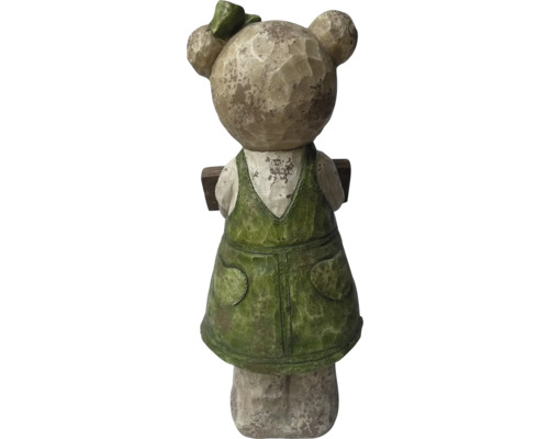 Figurine décorative ours en peluche avec livre pour le jardin