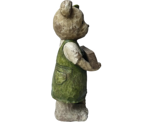 Figurine d''ours décorative avec livre pour le jardin