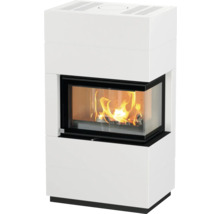 Poêle à bois avec fenêtre et feu