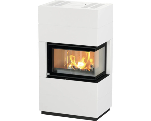 Poêle à bois avec fenêtre et feu