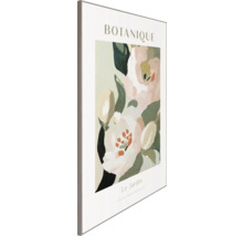 Gerahmtes Kunstwerk mit Blumenmotiv und der Aufschrift Botanique Le Jardin