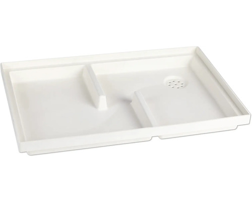 Grille gratte pieds Wolfa 60x40x7 cm sans grille Receveur de douche blanc avec écoulement