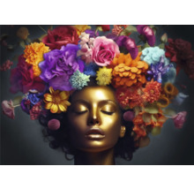 Porträt einer Frau mit Blumen