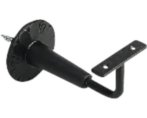 Schwarzer Geländerhalter zur Wandmontage