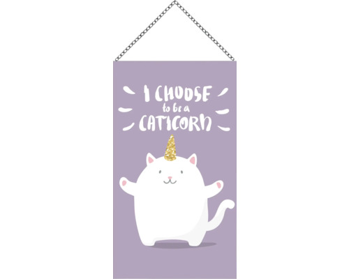 Dekorationstextil mit Kette und Katzen Einhorn Motiv