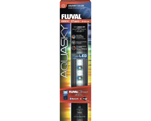 Aquariumbeleuchtung Fluval AquaSky LED 3.0 27 W 91-122 cm steuerbar über APP Fluval Aquasky 3.0 LED-Aquariumbeleuchtung für Süss- und Meerwasseraquarien
