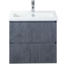 Meuble sous-lavabo avec deux tiroirs, lavabo et robinet