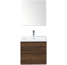 Meuble-lavabo avec meuble bas, lavabo, robinet et miroir