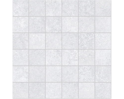 MIRAVA Feinsteinzeugmosaik SEATTLE hellgrau 29.8 cm x 29.8 cm x 0.9 cm Fliesenmuster mit quadratischen, hellen Fliesen und Fugen