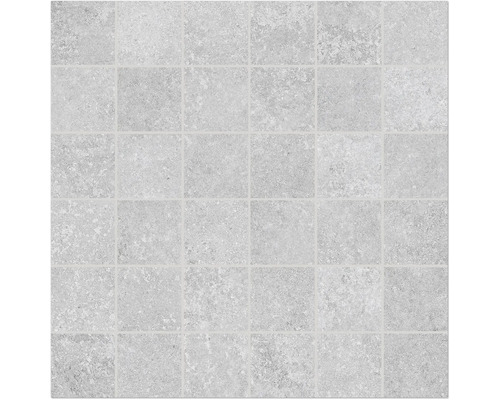 MIRAVA Feinsteinzeugmosaik SEATTLE grau 29.8 cm x 29.8 cm x 0.9 cm Fliesenmuster mit quadratischen, grauen Steinfliesen