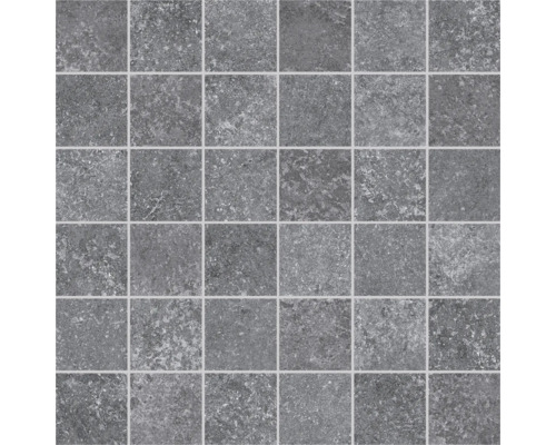 MIRAVA Feinsteinzeugmosaik SEATTLE dunkelgrau 29.8 cm x 29.8 cm x 0.9 cm Mosaikfliesen aus Steinzeug für Wand und Boden