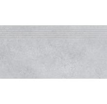 Graue Treppenfliese mit Rillen