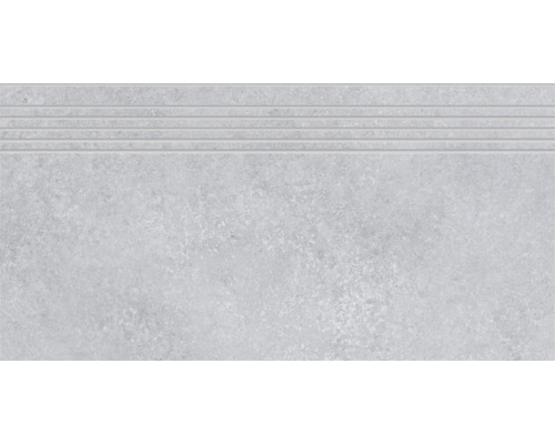 MIRAVA Feinsteinzeug Treppenstufe SEATTLE grau 29.8 cm x 59.8 cm x 0.9 cm Graue Treppenfliese mit Rillen