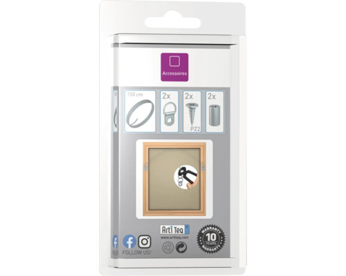 Kit d’accessoires pour cadres photo avec fil, crochets, vis et entretoises