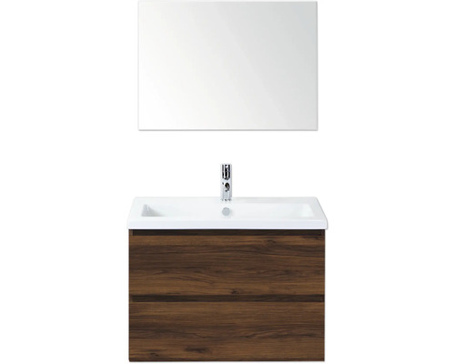 Waschtisch mit Spiegel, Waschbecken und Unterschrank mit zwei Schubladen