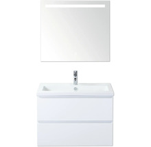 Waschtisch mit Unterschrank und beleuchtetem Spiegel für das Badezimmer