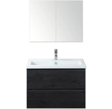 Waschtisch mit Waschbecken, Armatur und Spiegelschrank