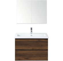 Meuble-lavabo avec miroir, meuble sous-lavabo avec deux tiroirs