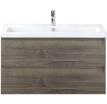 Meuble sous-lavabo avec deux tiroirs et lavabo à poser