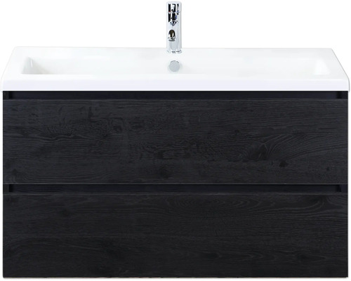 Meuble sous-lavabo avec deux tiroirs et lavabo à poser