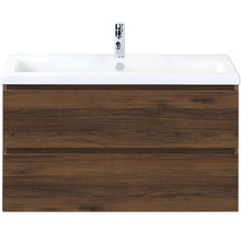 Meuble-lavabo avec deux tiroirs et lavabo à poser