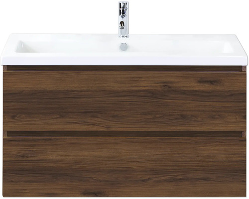 Meuble-lavabo avec deux tiroirs et lavabo à poser