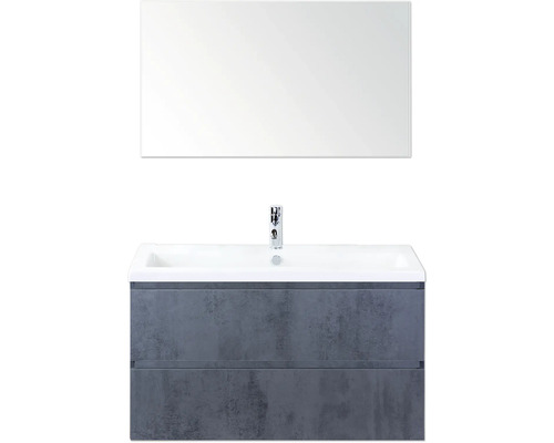 Waschtisch mit Spiegel und Waschbeckenunterschrank