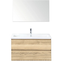 Waschtisch mit Spiegel und Unterschrank mit zwei Schubladen